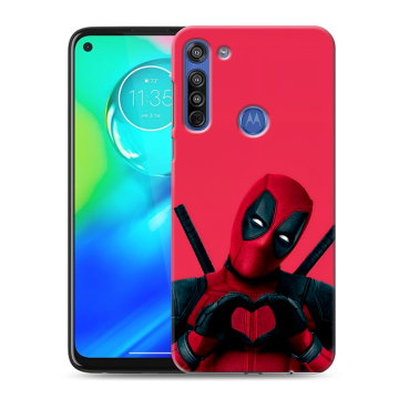 Силиконовый чехол на Motorola Moto G8 с принтом Дедпул Deadpool
