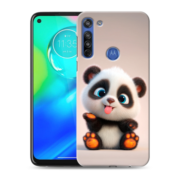 Силиконовый чехол на Motorola Moto G8 с принтом милая панда