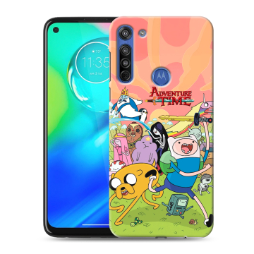 Силиконовый чехол на Motorola Moto G8 с принтом Adventure time Время приключений