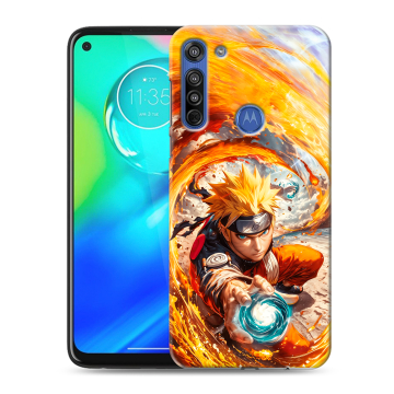 Силиконовый чехол на Motorola Moto G8 с принтом Аниме Наруто Naruto
