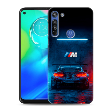 Силиконовый чехол на Motorola Moto G8 с принтом BMW БМВ