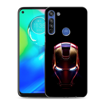 Силиконовый чехол на Motorola Moto G8 с принтом IronMan Железный человек