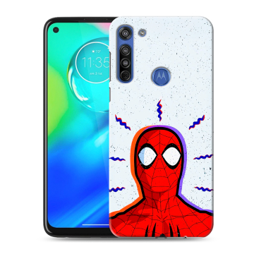 Силиконовый чехол на Motorola Moto G8 с принтом Spiderman Человек паук
