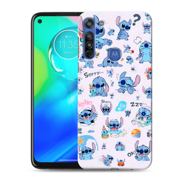 Силиконовый чехол на Motorola Moto G8 с принтом Лило и Стич