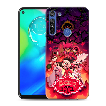 Силиконовый чехол на Motorola Moto G8 с принтом Hazbin Hotel Отель Хазбин