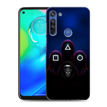 Силиконовый чехол на Motorola Moto G8 с принтом Игра Кальмара