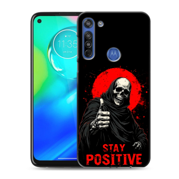 Силиконовый чехол на Motorola Moto G8 с принтом смешной скелет