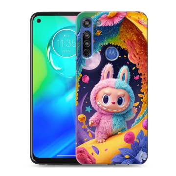 Силиконовый чехол на Motorola Moto G8 с принтом Labubu Лабубу