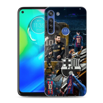 Силиконовый чехол на Motorola Moto G8 с принтом Messi Barcelona