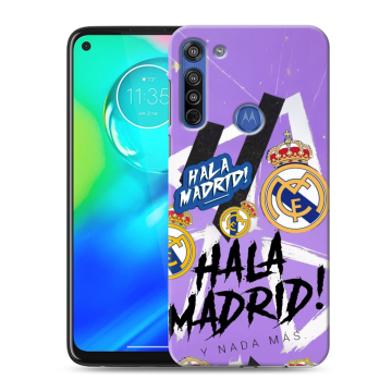 Силиконовый чехол на Motorola Moto G8 с принтом Real Madrid Реал Мадрид