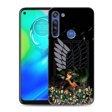 Силиконовый чехол на Motorola Moto G8 с принтом Атака титанов