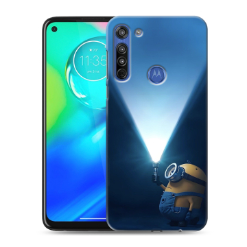 Силиконовый чехол на Motorola Moto G8 с принтом Миньоны