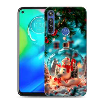 Силиконовый чехол на Motorola Moto G8 с принтом Новый год