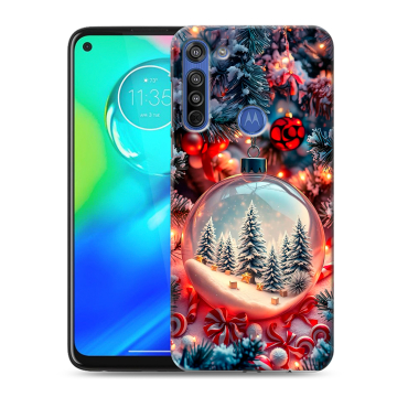 Силиконовый чехол на Motorola Moto G8 с принтом Новый год