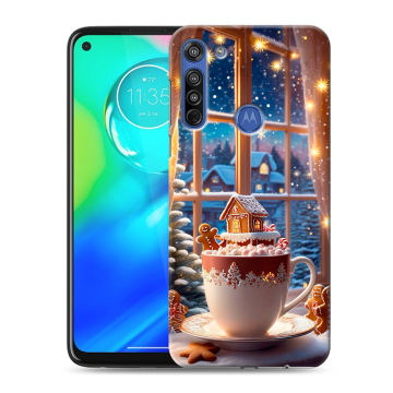 Силиконовый чехол на Motorola Moto G8 с принтом Новый год