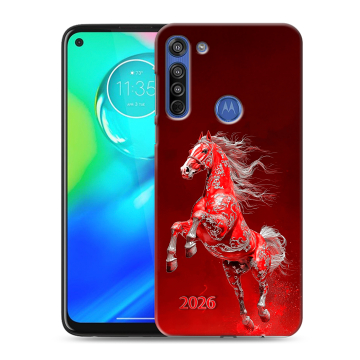 Силиконовый чехол на Motorola Moto G8 с принтом Новый год