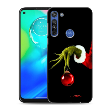 Силиконовый чехол на Motorola Moto G8 с принтом Новый год Гринч