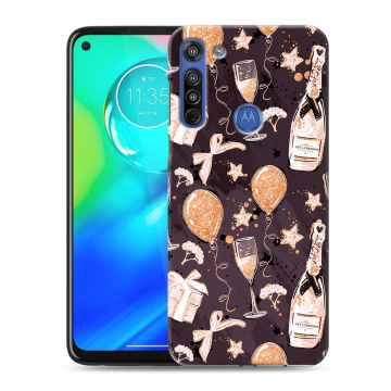 Силиконовый чехол на Motorola Moto G8 с принтом Новый год