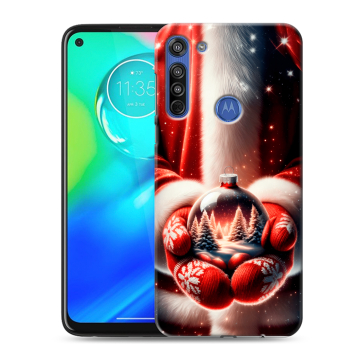 Силиконовый чехол на Motorola Moto G8 с принтом Новый год