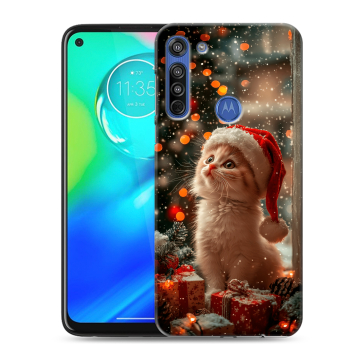 Силиконовый чехол на Motorola Moto G8 с принтом Новый год