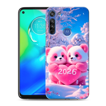 Силиконовый чехол на Motorola Moto G8 с принтом Новый год