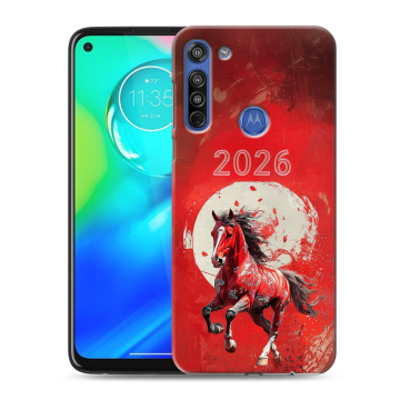 Силиконовый чехол на Motorola Moto G8 с принтом Новый год