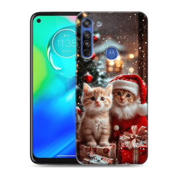 Силиконовый чехол на Motorola Moto G8 с принтом Новый год