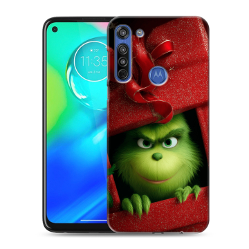 Силиконовый чехол на Motorola Moto G8 с принтом Новый год