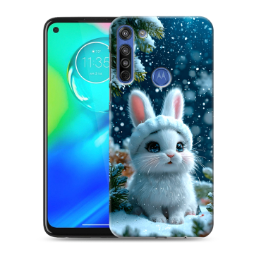 Силиконовый чехол на Motorola Moto G8 с принтом Новый год