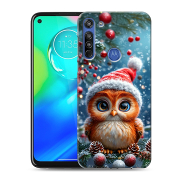 Силиконовый чехол на Motorola Moto G8 с принтом Новый год