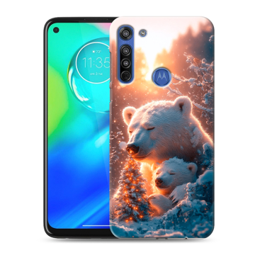Силиконовый чехол на Motorola Moto G8 с принтом Новый год