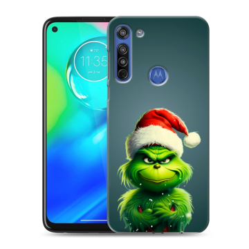 Силиконовый чехол на Motorola Moto G8 с принтом Новый год