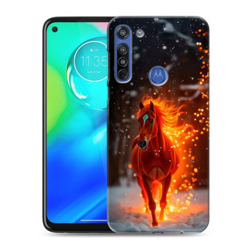 Силиконовый чехол на Motorola Moto G8 с принтом Новый год