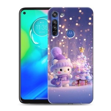 Силиконовый чехол на Motorola Moto G8 с принтом Новый год