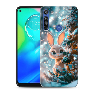 Силиконовый чехол на Motorola Moto G8 с принтом Новый год