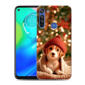 Силиконовый чехол на Motorola Moto G8 с принтом Новый год