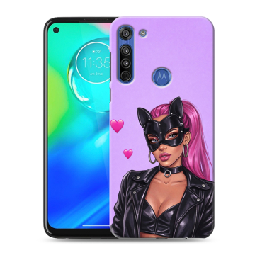 Силиконовый чехол на Motorola Moto G8 с принтом женский