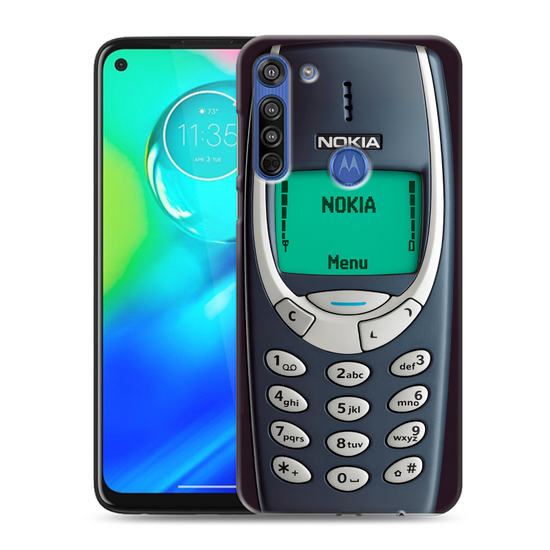 Силиконовый чехол на Motorola Moto G8 с принтом Старый телефон Силиконовый чехол на Motorola Moto G8 с принтом Старый телефон