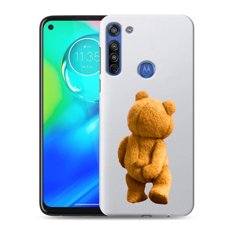 Силиконовый противоударный чехол на Motorola Moto G8 с принтом Медведь Силиконовый противоударный чехол на Motorola Moto G8 с принтом Медведь