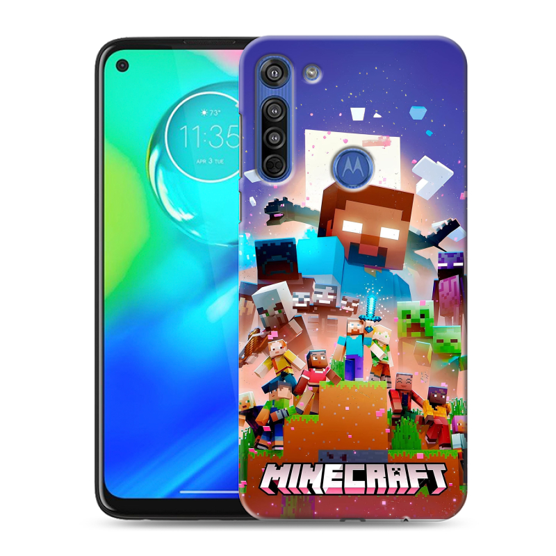 Силиконовый чехол на Motorola Moto G8 с принтом Майнкрафт Minecraft Силиконовый чехол на Motorola Moto G8 с принтом Майнкрафт Minecraft