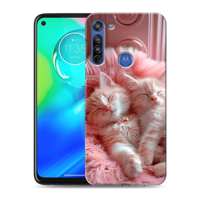 Силиконовый противоударный чехол на Motorola Moto G8 с принтом котята котики Силиконовый противоударный чехол на Motorola Moto G8 с принтом котята котики