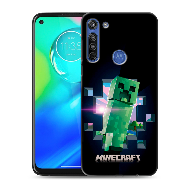 Силиконовый противоударный чехол на Motorola Moto G8 с принтом Майнкрафт Minecraft Силиконовый противоударный чехол на Motorola Moto G8 с принтом Майнкрафт Minecraft