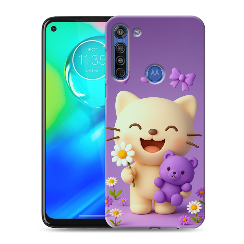 Силиконовый противоударный чехол на Motorola Moto G8 с принтом для девочек Силиконовый противоударный чехол на Motorola Moto G8 с принтом для девочек