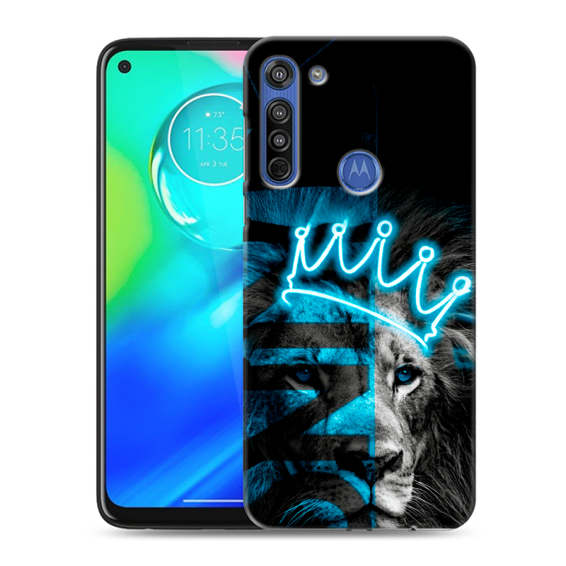 Силиконовый противоударный чехол на Motorola Moto G8 с принтом Король лев Силиконовый противоударный чехол на Motorola Moto G8 с принтом Король лев