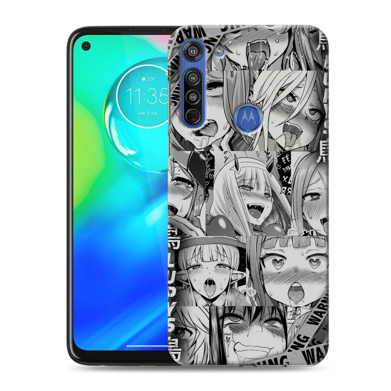 Силиконовый противоударный чехол на Motorola Moto G8 с принтом Ahegao Ахегао Аниме Силиконовый противоударный чехол на Motorola Moto G8 с принтом Ahegao Ахегао Аниме