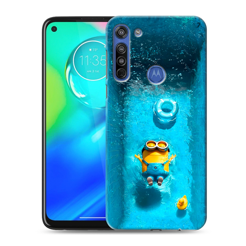 Силиконовый чехол на Motorola Moto G8 с принтом Миньоны Силиконовый чехол на Motorola Moto G8 с принтом Миньоны