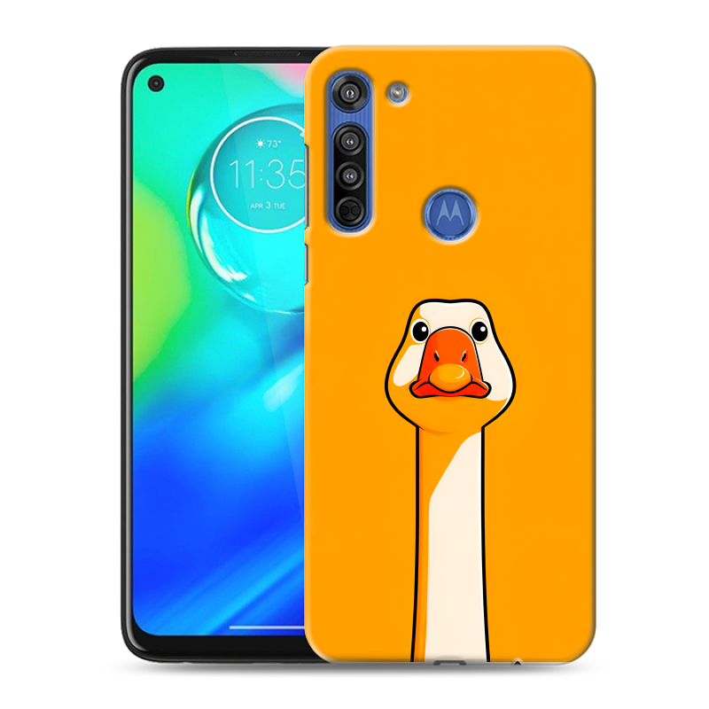 Силиконовый противоударный чехол на Motorola Moto G8 с принтом Смешная утка Силиконовый противоударный чехол на Motorola Moto G8 с принтом Смешная утка