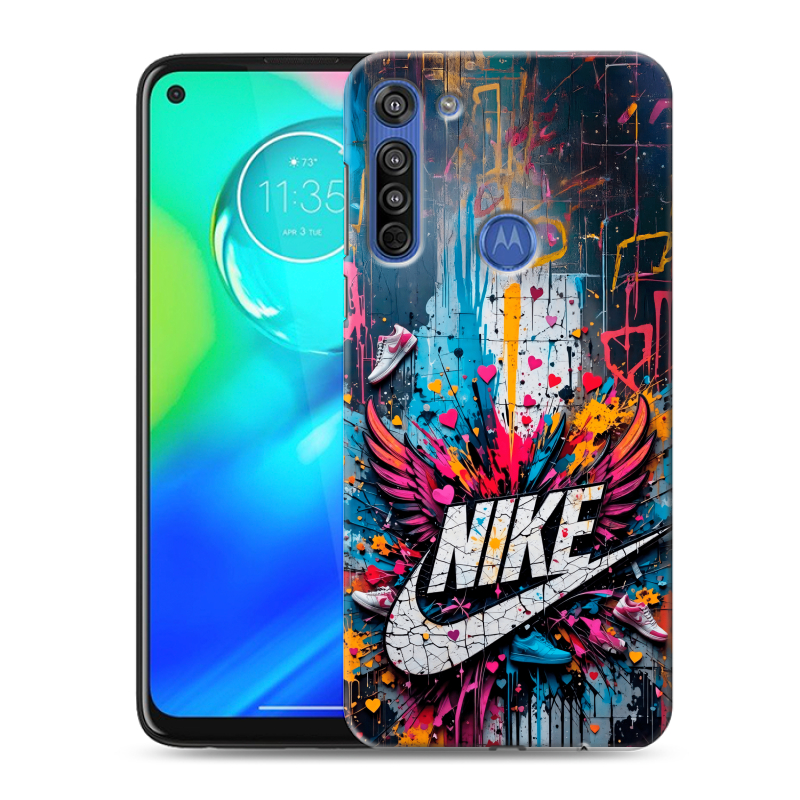 Силиконовый противоударный чехол на Motorola Moto G8 с принтом Nike Найк Силиконовый противоударный чехол на Motorola Moto G8 с принтом Nike Найк