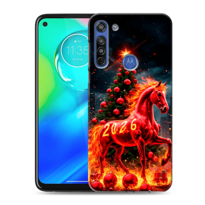 Силиконовый противоударный чехол на Motorola Moto G8 с принтом Новый год Силиконовый противоударный чехол на Motorola Moto G8 с принтом Новый год