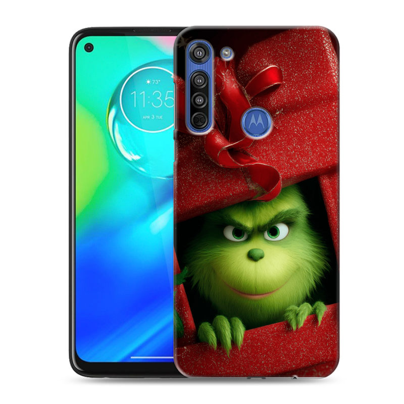 Силиконовый противоударный чехол на Motorola Moto G8 с принтом Новый год Силиконовый противоударный чехол на Motorola Moto G8 с принтом Новый год